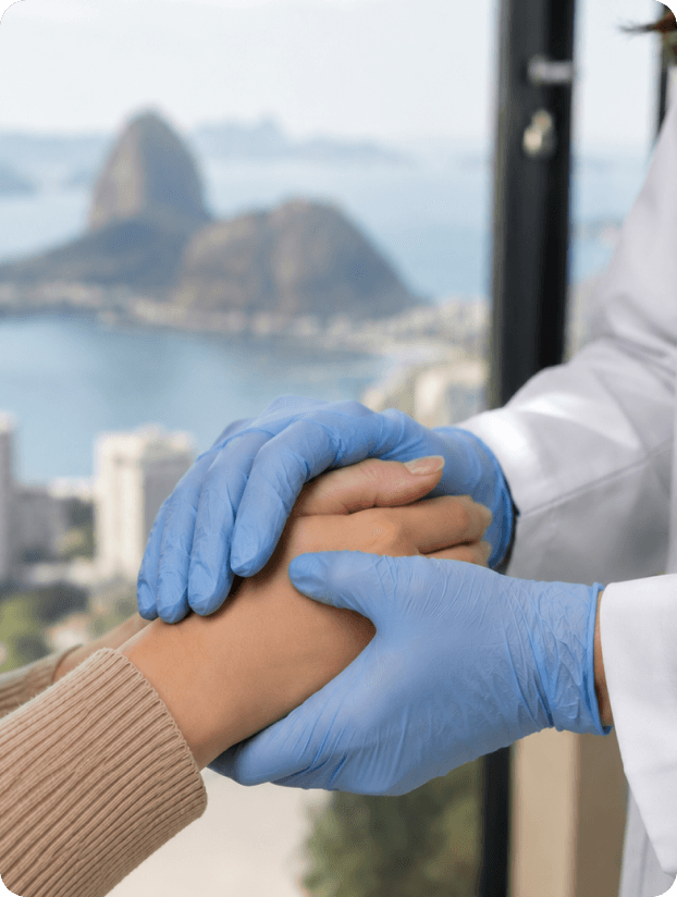 Cuidado médico com vista para o Rio de Janeiro